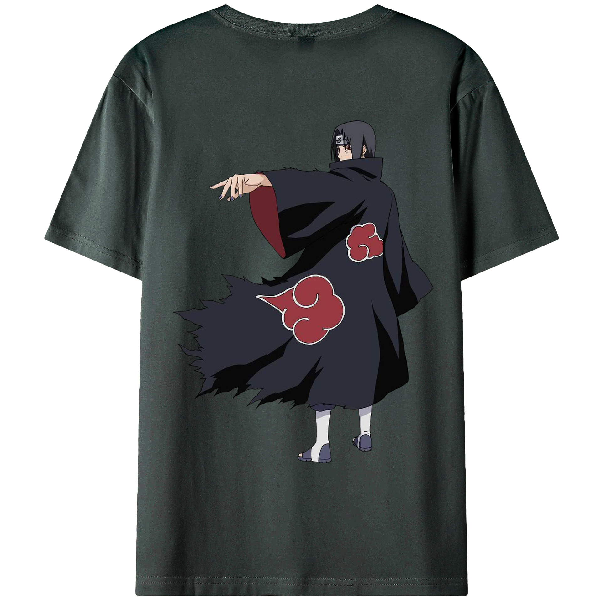（画像用） NARUTO -ナルト- うちは イタチ Uchiha Itachi 綿100％ メンズ半袖Tシャツ（バックプリント） 通気性